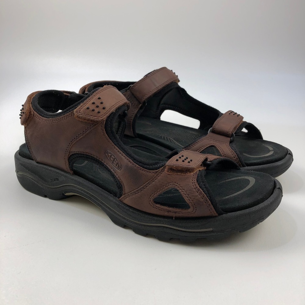 Keen Women 11 Rialto II 3 Point Sandals Brown Leather Adjustable Straps EUC